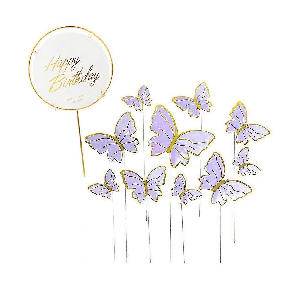 Butterflies Shaped Iron Cake Ornaments for Party Cake Inserts 1Set