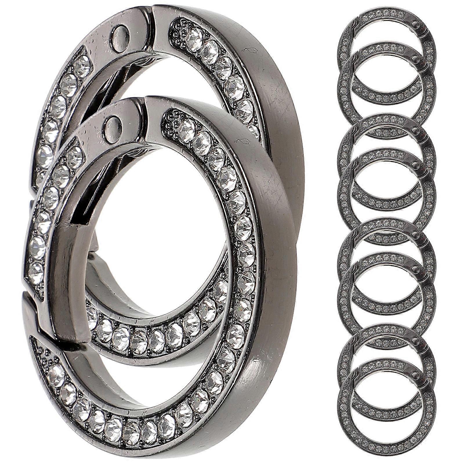 Key Ring for Purse Connection Buckles Alloy Ring Buckle Set 10Pcs