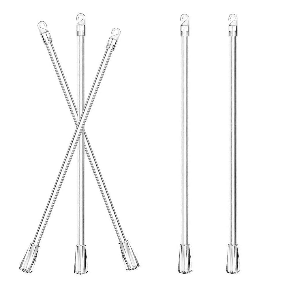 Transparent Blind Rod for Drapery Wand Replacement with Hook 5Pcs