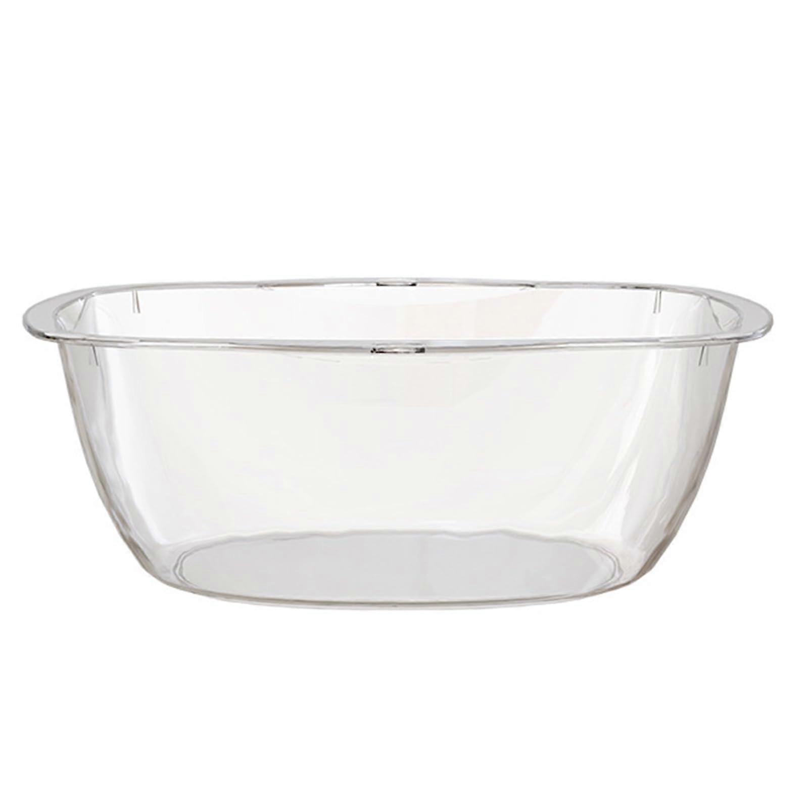 Large Transparent Plastic Wash Basin with Handles for Kitchen Bathroom Laundry and Dorm Use