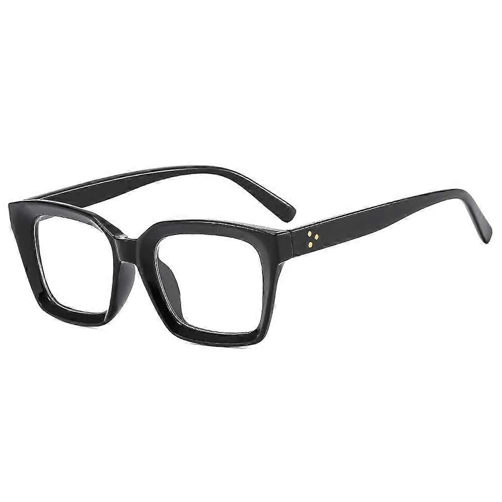 Oversized Blue Light Blocking Reading Glasses, Square Frame UV400, +350, Color C1
