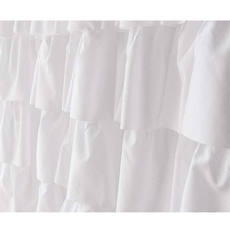 Ruffle Shower Curtain, Soft Polyester Bathroom Decor