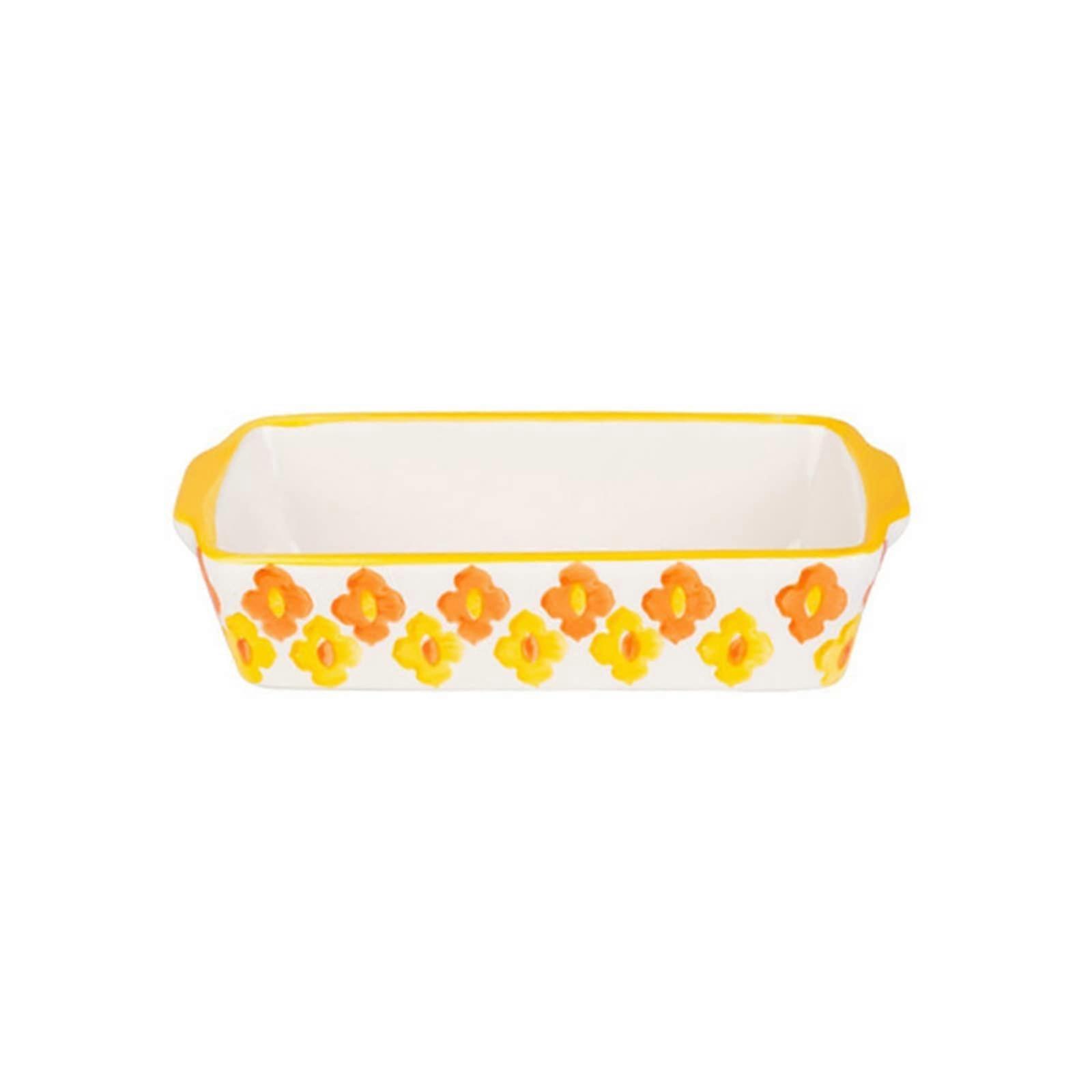 Ceramic Baking Dish Lasagna Pan with Double Handles Oven Safe Rectangular Bright Color Bakeware