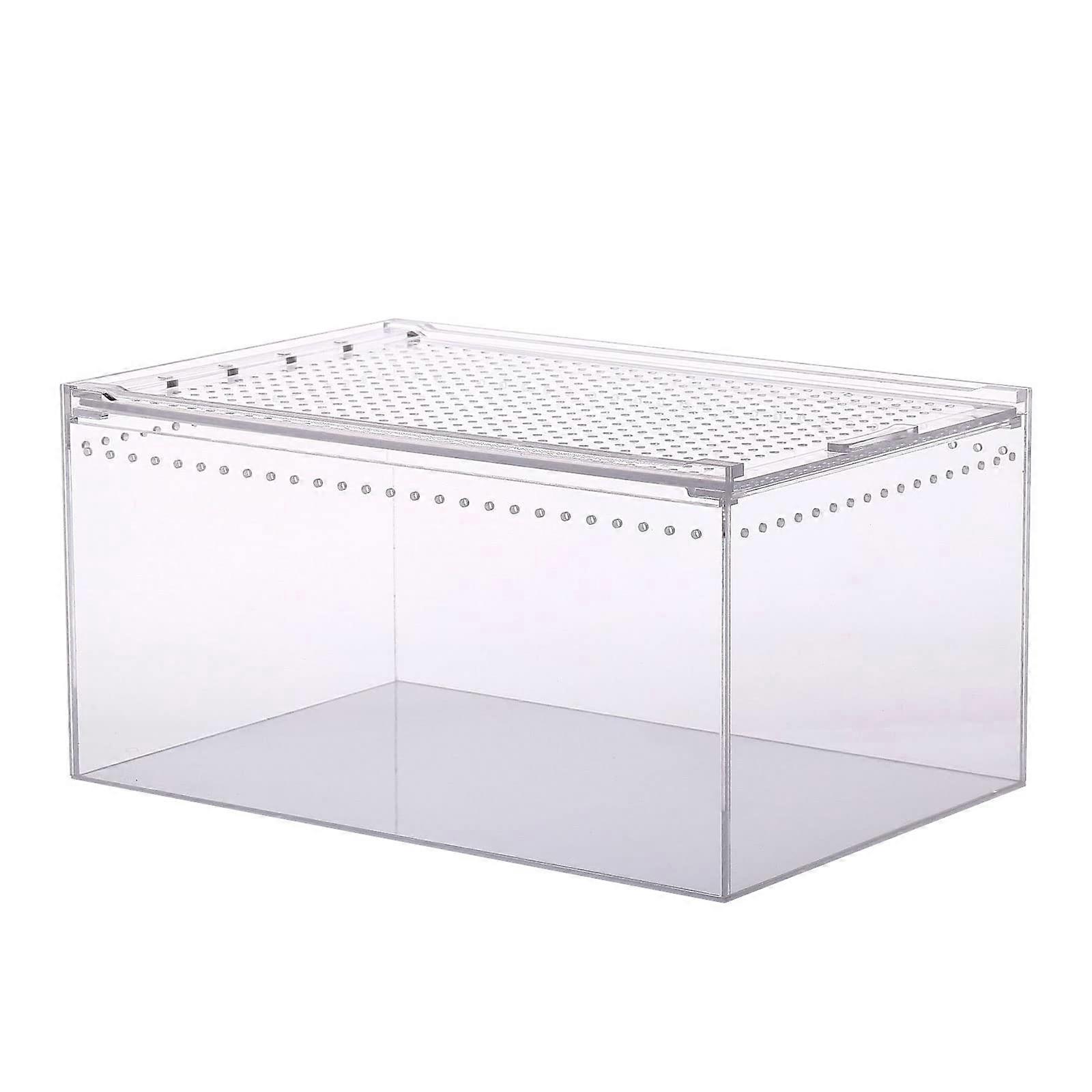 Reptile Breeding Box with EscapeProof Locking Latch, Clear View Snake Terrarium, Leakproof Base