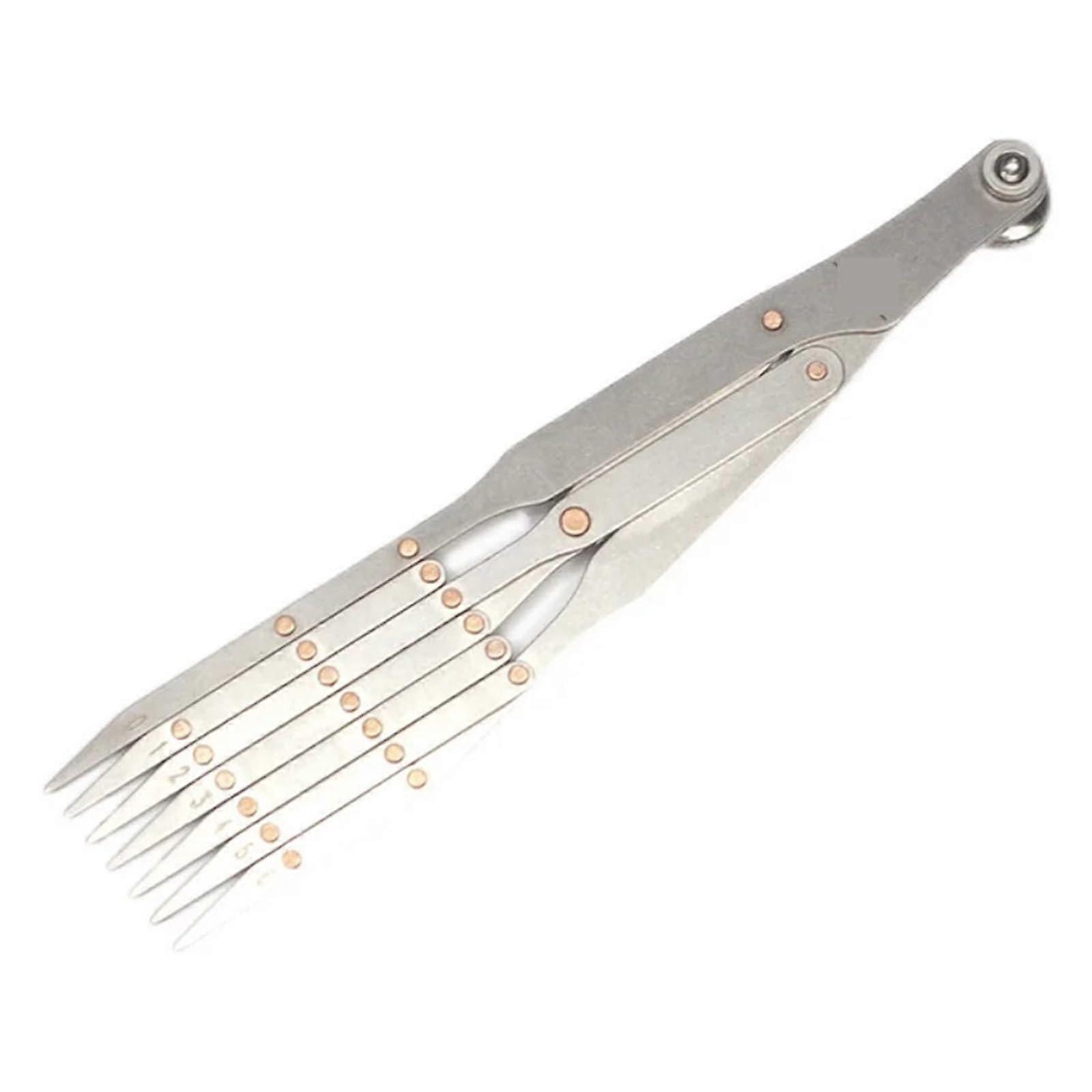 Precision Measuring Tool Five Teeth Stainless Steel Adjustable Spacing Gauge with Magnetic Stability