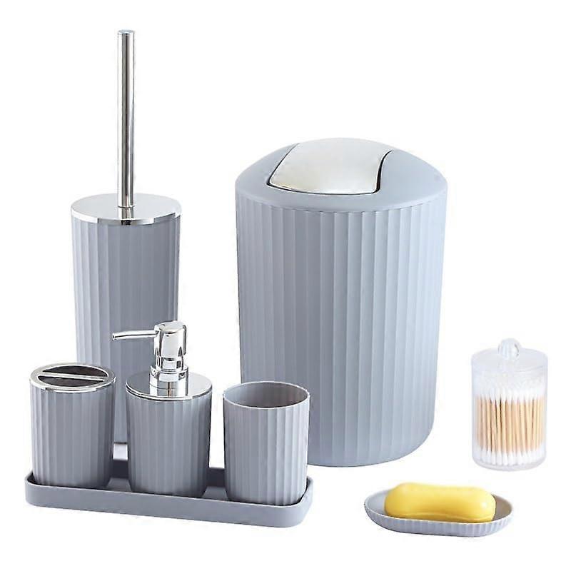 Bathroom Accessories Set 6Piece with Thick Comfortable Cup and Smooth Polished Rim for MultiPurpose Use