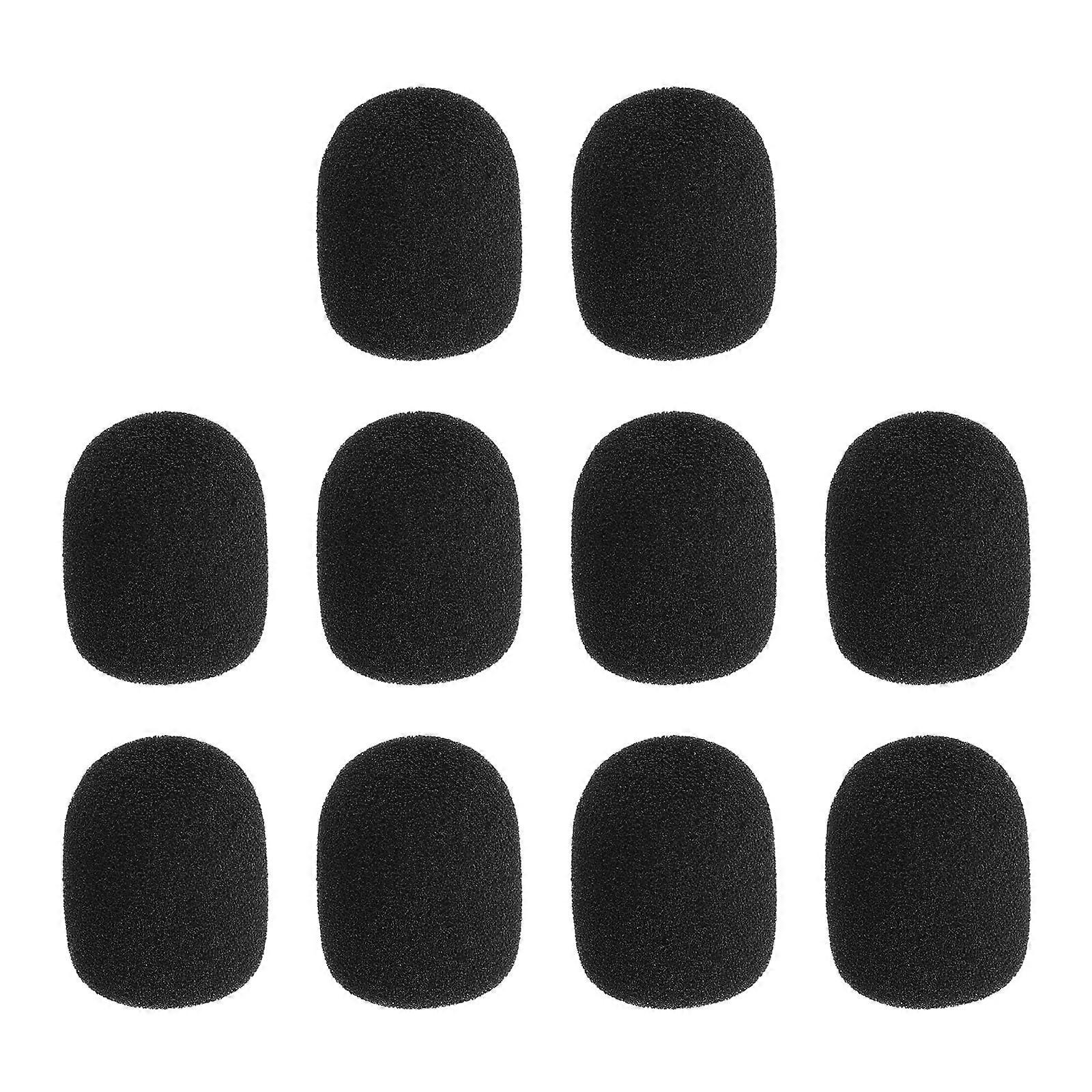 10 Pcs Microphone Windscreen 24x30mm  Density Mic Foam Cover Noise Reduction for Streaming