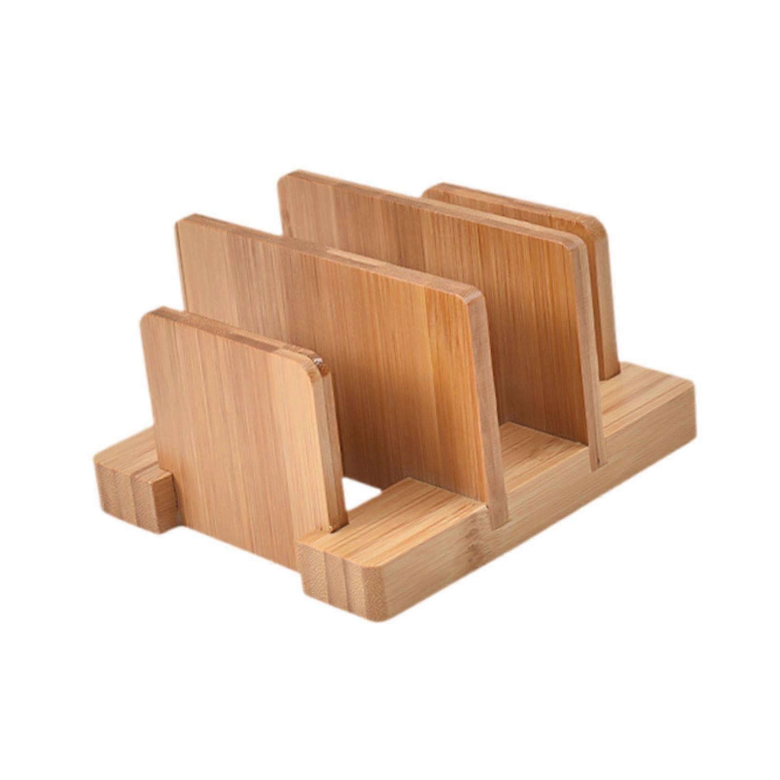 Kitchen Storage Rack for Pot Lids and Cutting Boards, Adjustable SpaceSaving Countertop Organizer