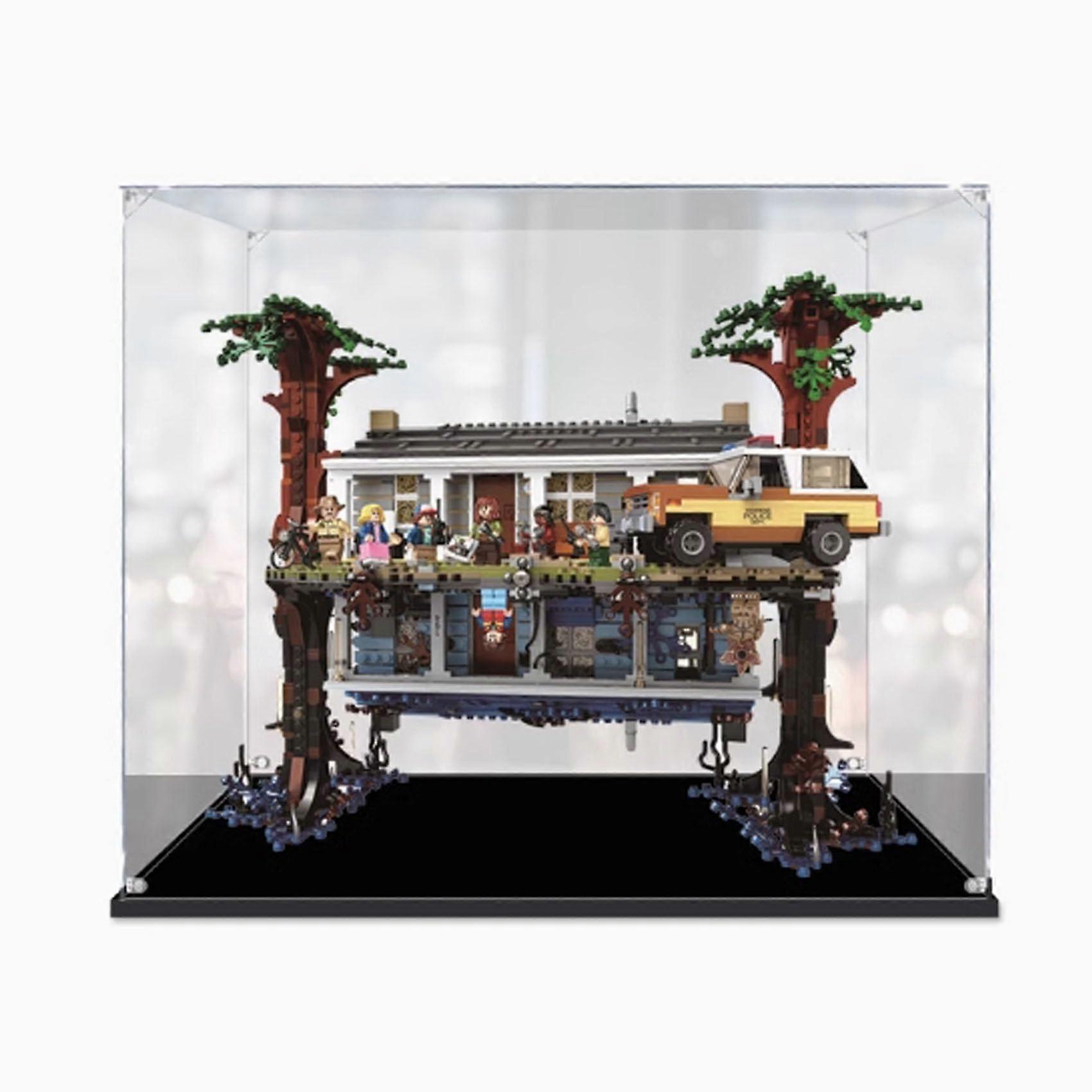 Clear Dustproof Acrylic Display Case with Sturdy Wooden Base for  75810 Stranger Things
