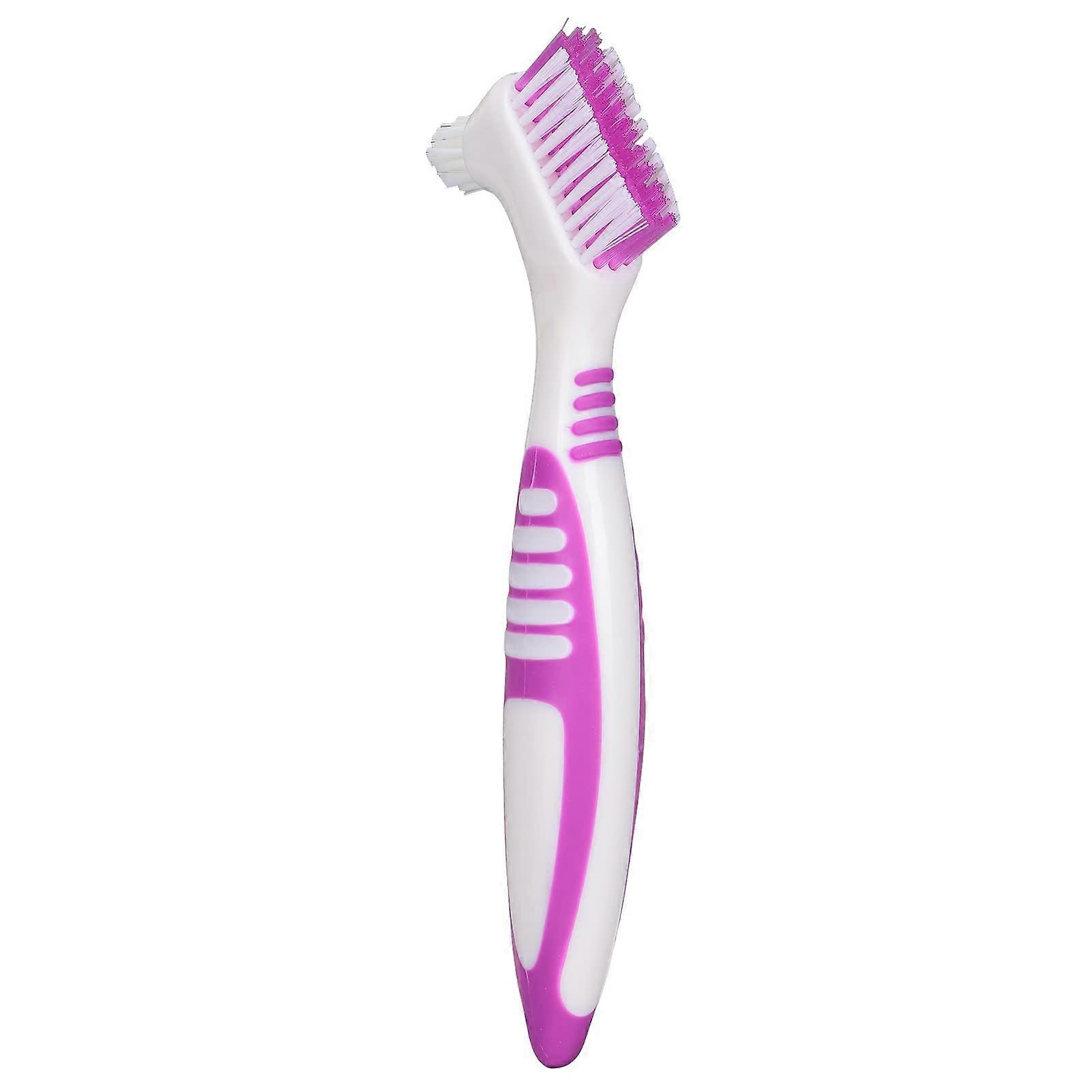 Dual Head Denture Cleaning Brush with Soft Bristles for Partials, Bridges and False Teeth