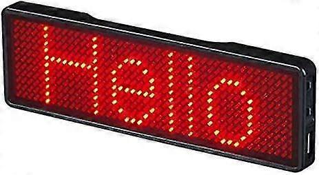 LED Name Badge - Bluetooth Rechargeable DIY Programmable Scrolling Message Board Display (Type 2)