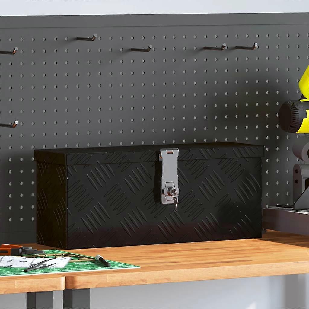 Storage Box Black 50x15x20.5 cm Aluminium