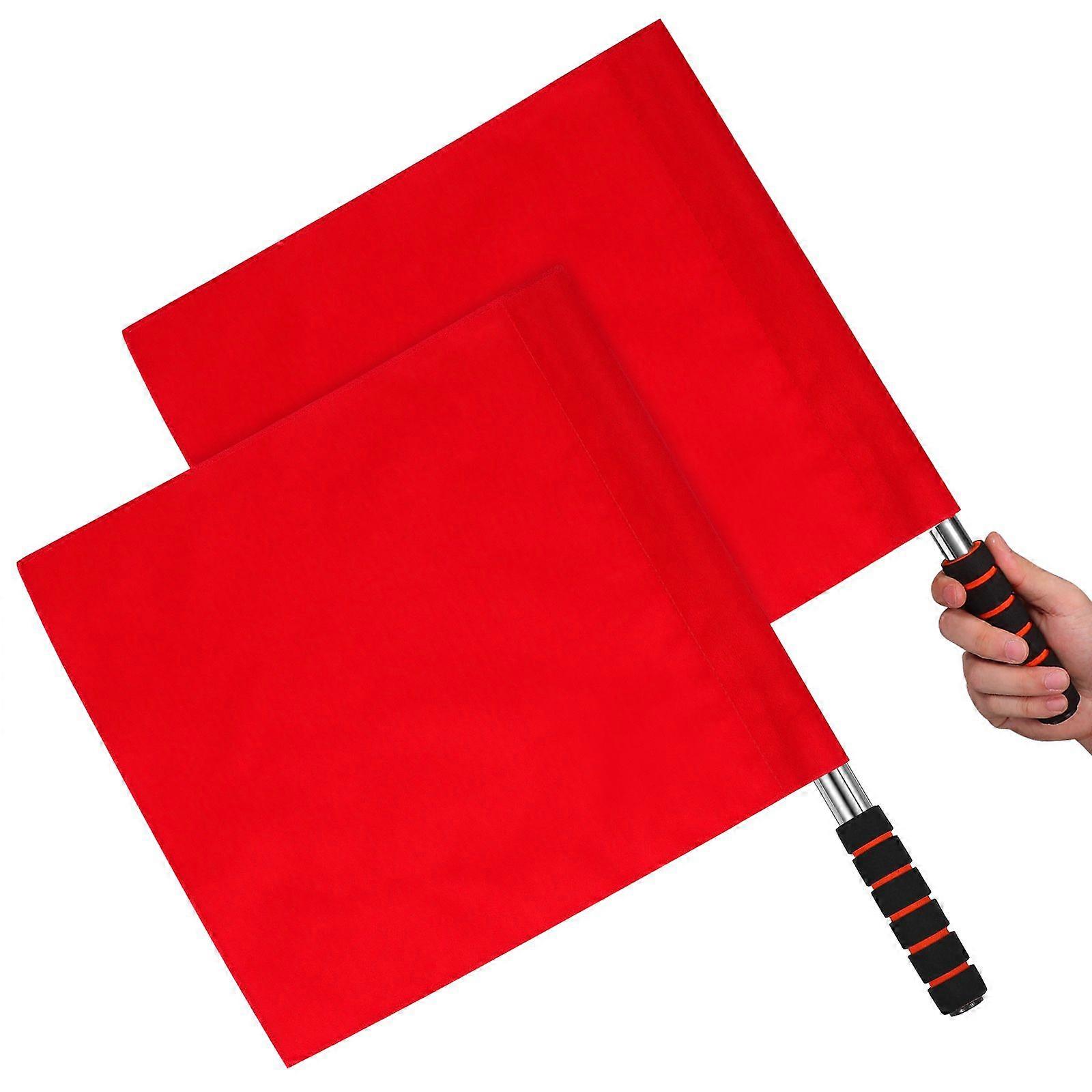 2 Pcs Referee Flags Command Flags Signal Flags Hand Waving Flags for Game Match Competition
