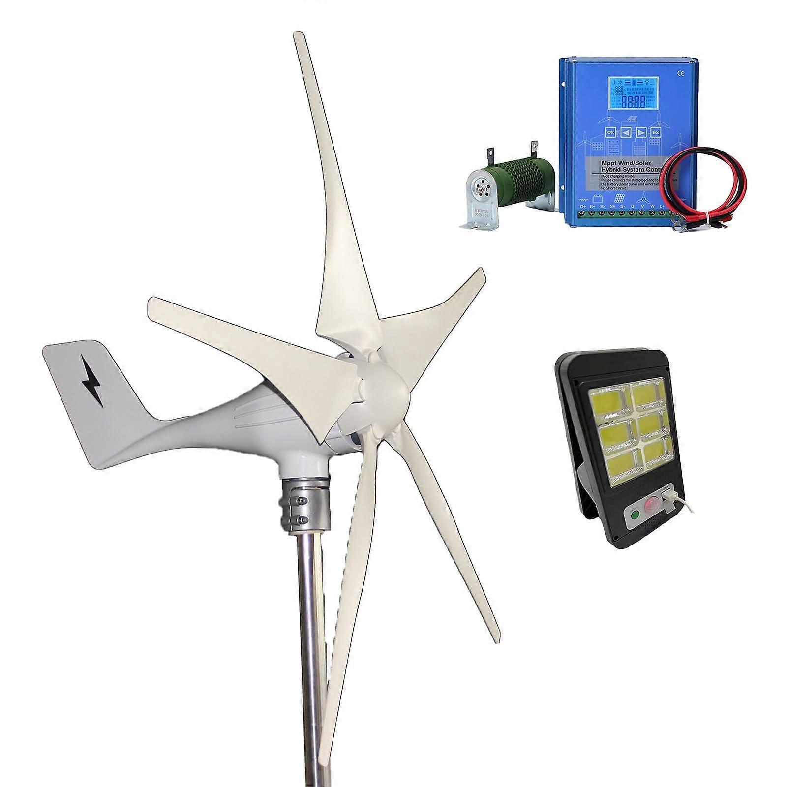 24V 200W Horizontal Axis Wind Turbine Generator, LowWind Fast Start, Marine Grade 5 Blade