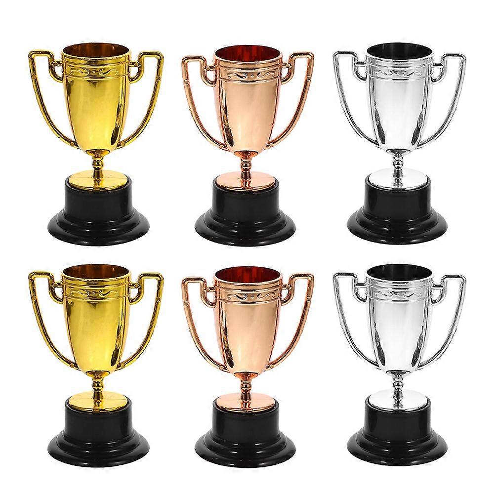 Trophy Decor Plastic 6Pcs for Celebration Competition Winner Award Use