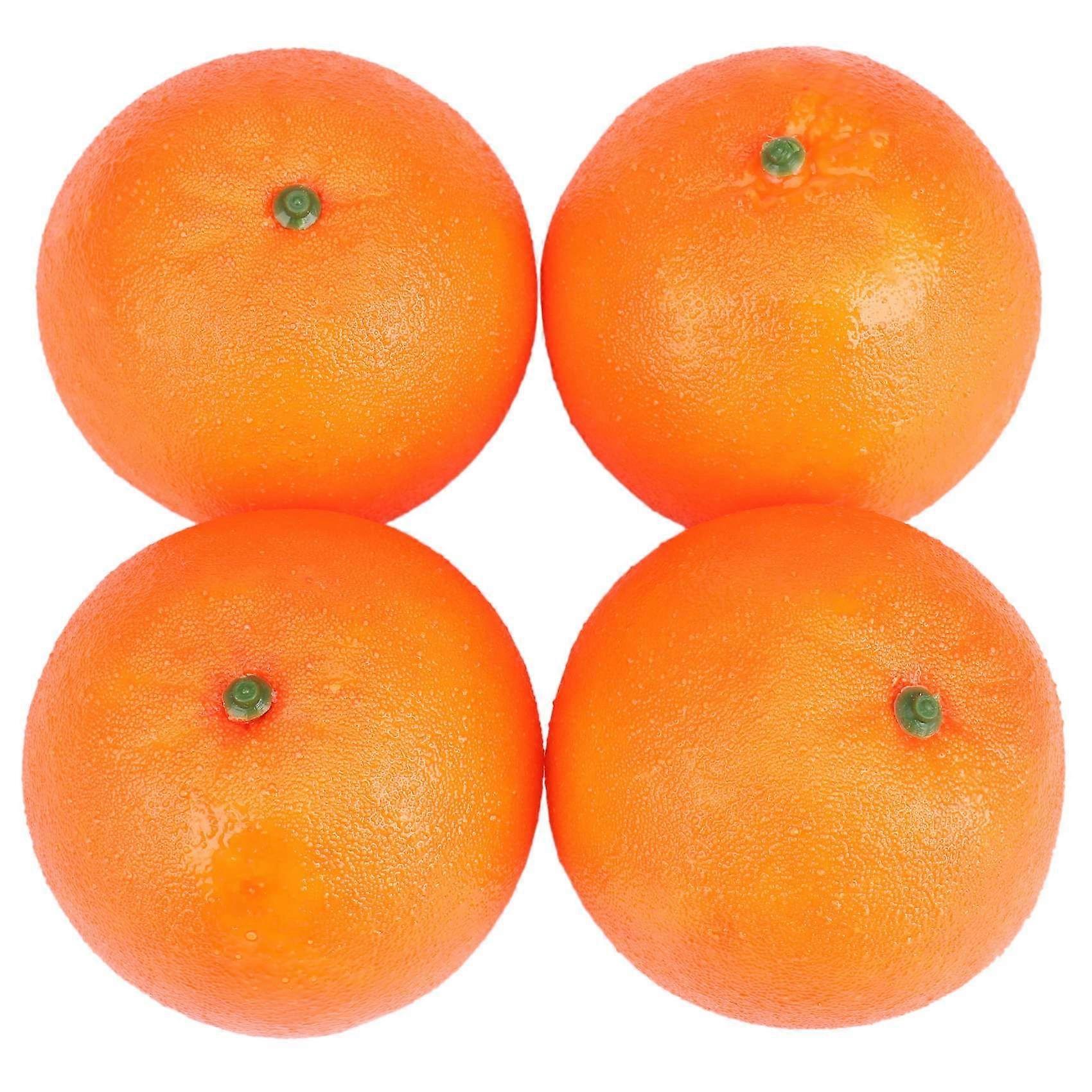 4 Pcs Soft Plastic Simulation Orange Fruit Home Decoration Burdy