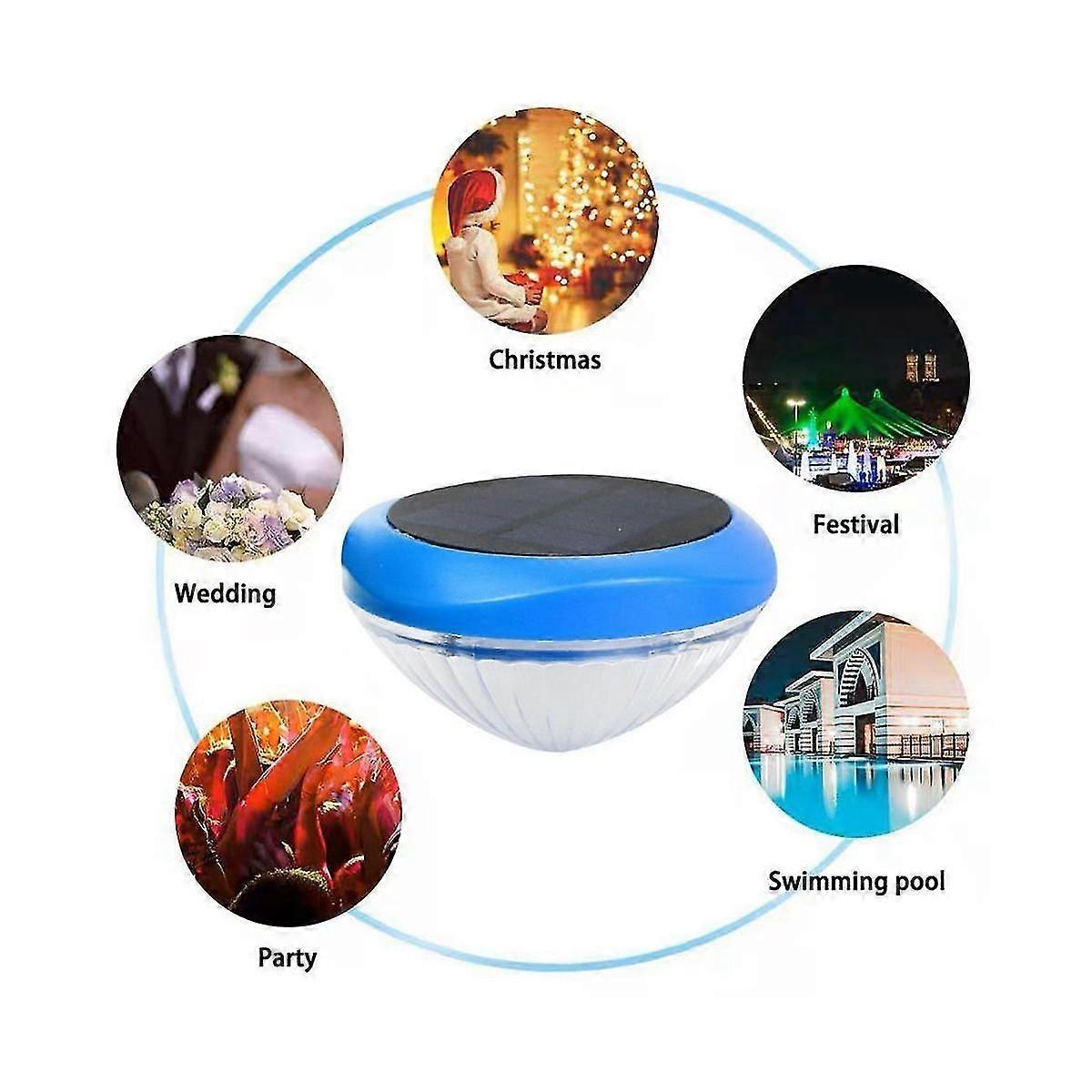 2pcs Solar Floating Pool Lights,waterproof Rgb Color Changing Floating Pool Lights For Pool,pond,sp