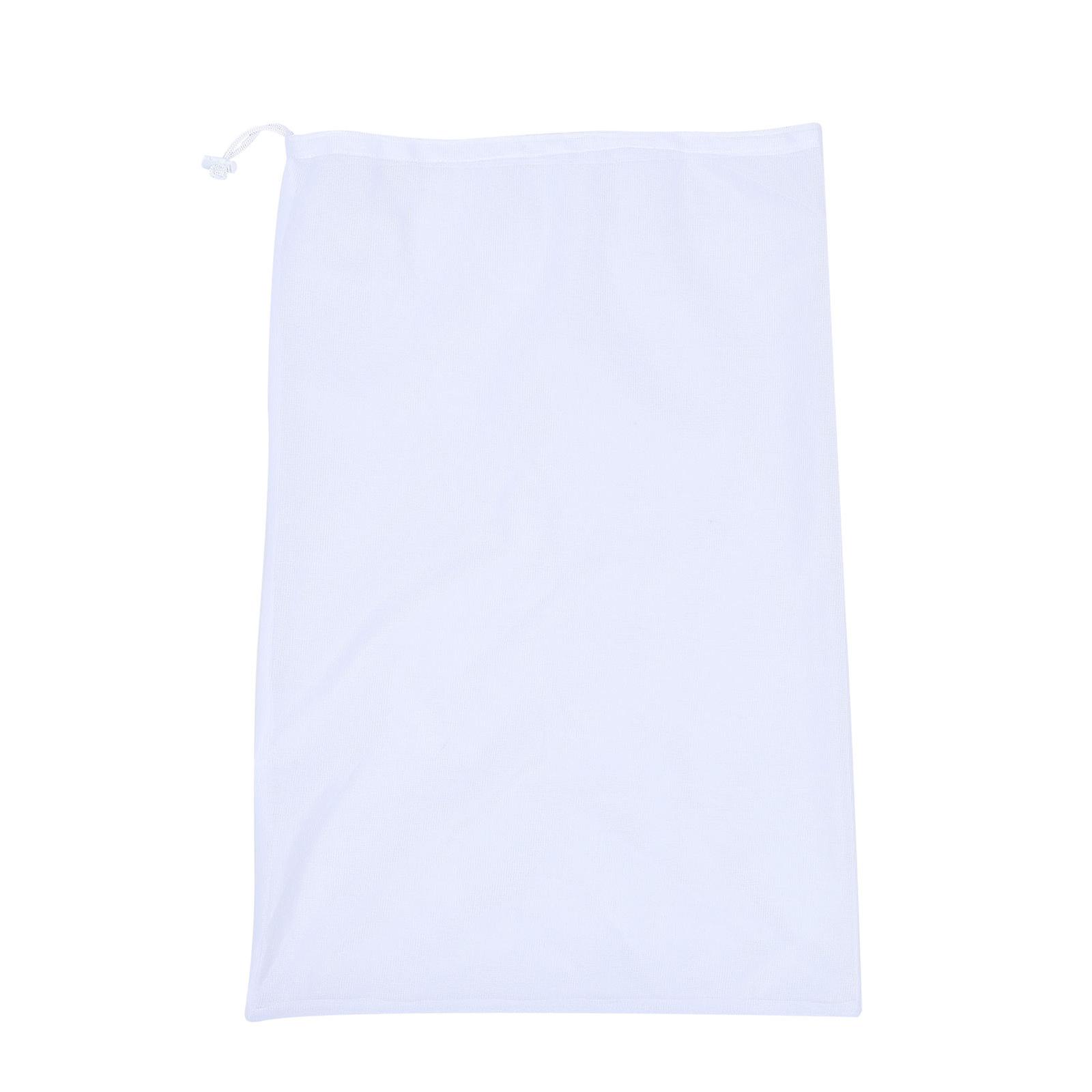 Durable Nylon Filter Bags for Pools with Drawstring 2Pcs Set White