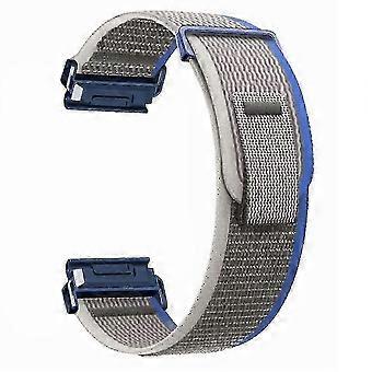 Coros Vertix 2 / Garmin Fenix 7X/6X/5X 26mm Nylon Trail Loop Watch Strap - R-Blue Grey Blue-Multicolor