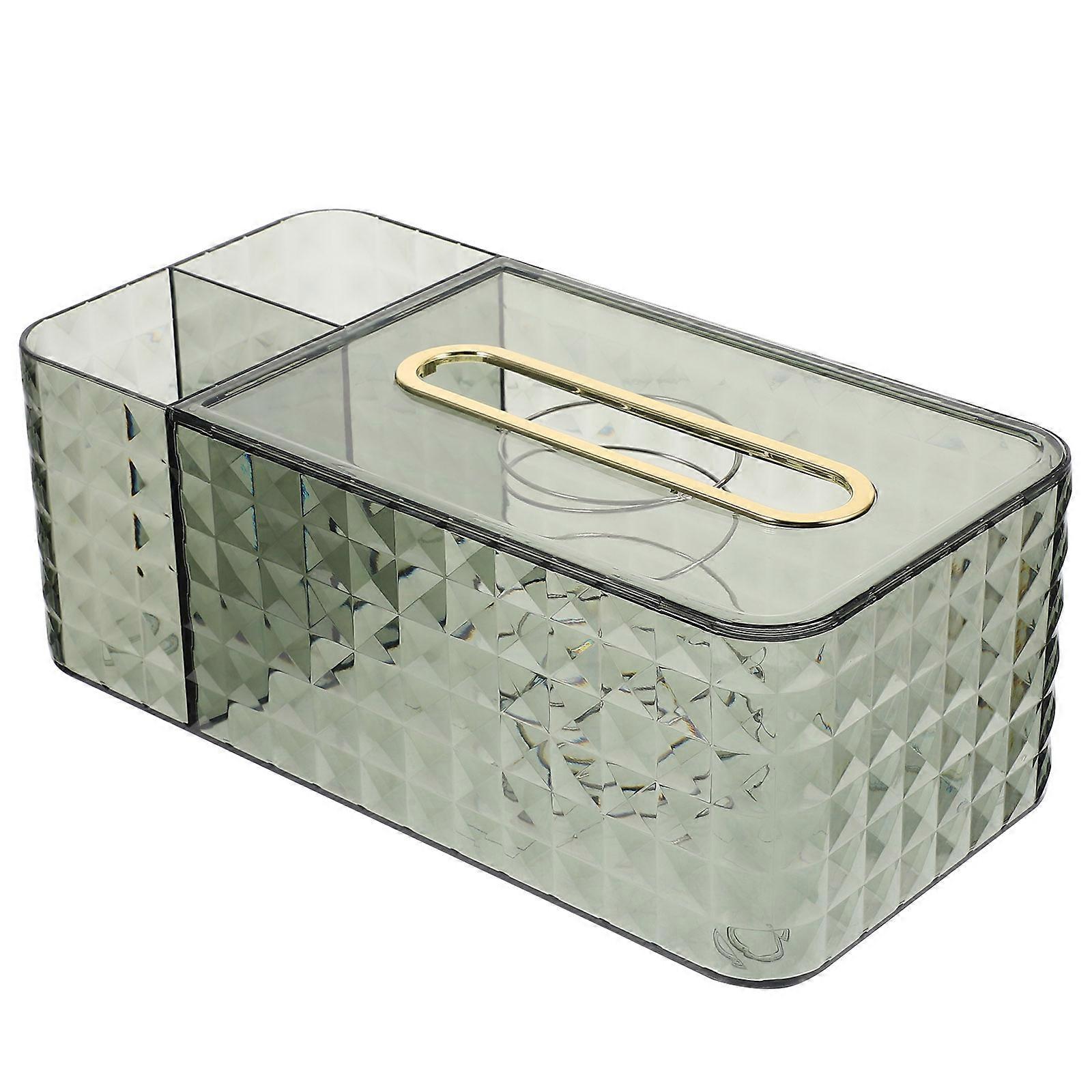 Multi Functional Tissue Box Green Desktop Tissue Box Cover 2Pcs