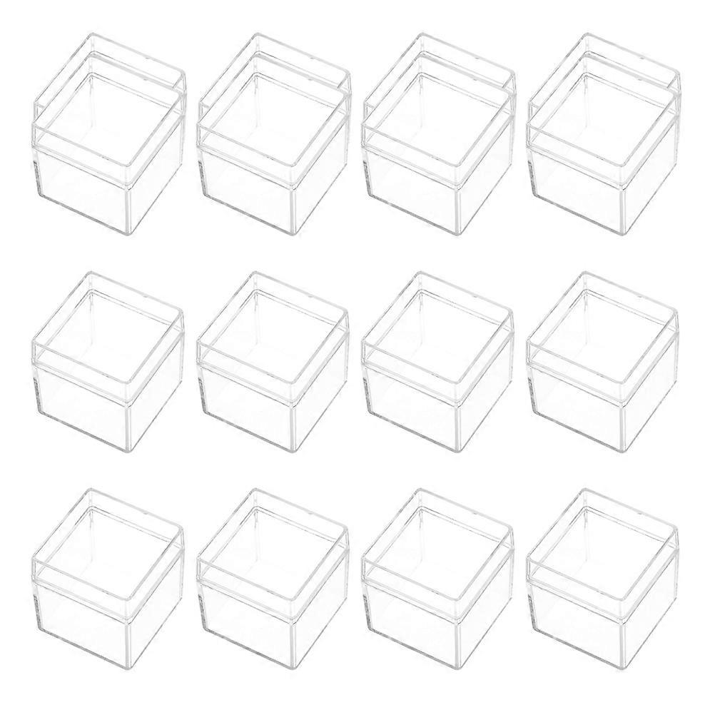 Transparent Plastic Candy Case for Storage Use 12Pcs Durable Party Packing Boxes