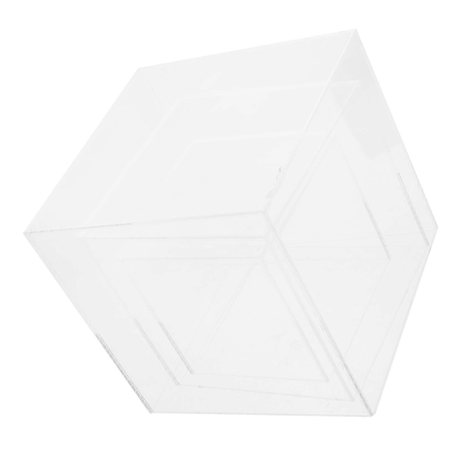 Clear Acrylic Boxes Display for Cake Dessert 6Pcs Transparent Cube Containers