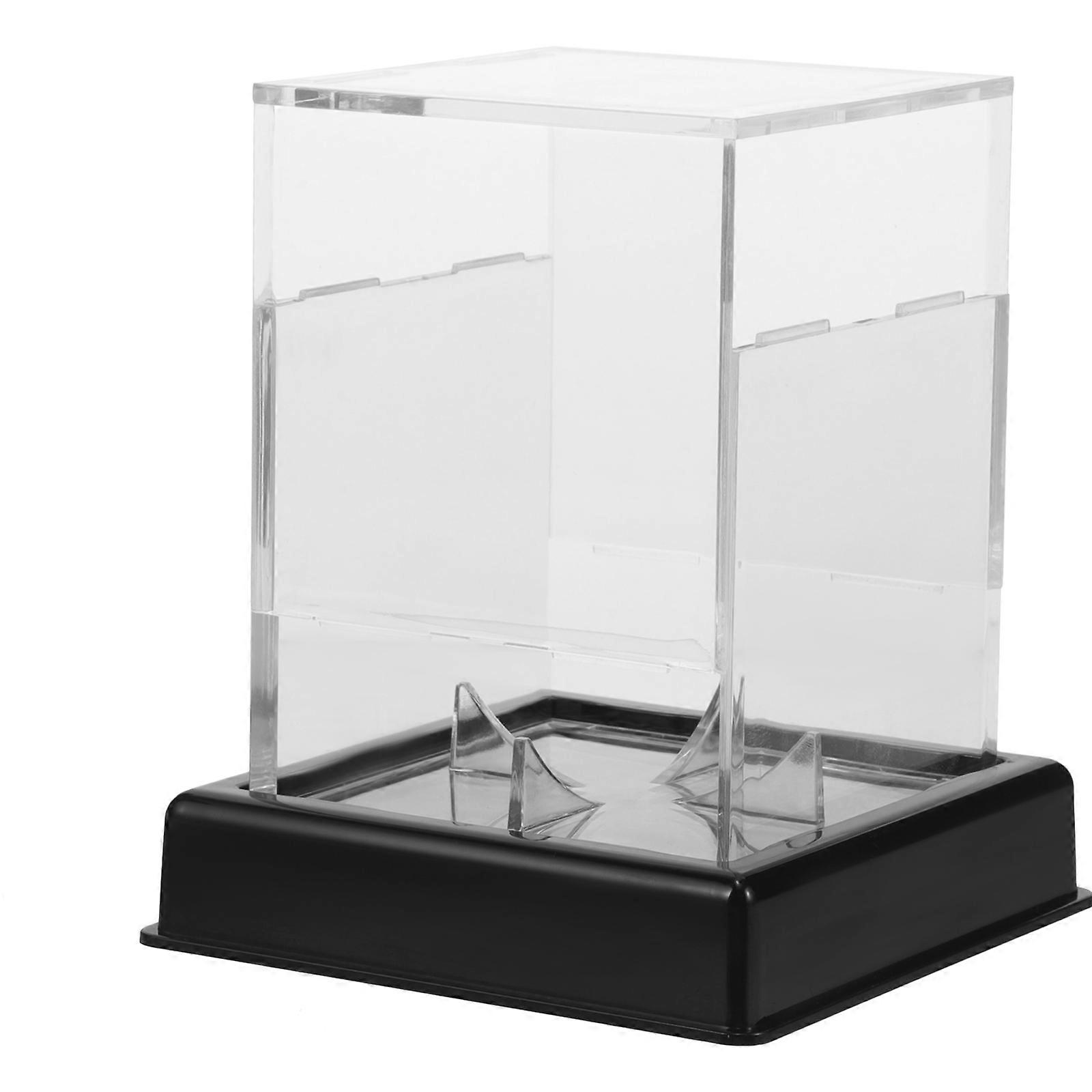Square Baseball Display Case Clear Plastic Cube Baseball Holder Transparent Showing Box