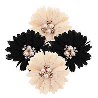 2 Paar DIY abnehmbare Blume Schuhclips mit Kunstperle Elegante Hochzeitsschuh Accessoires für Frauen Braut Heels Blume Schnalle Dekorationen