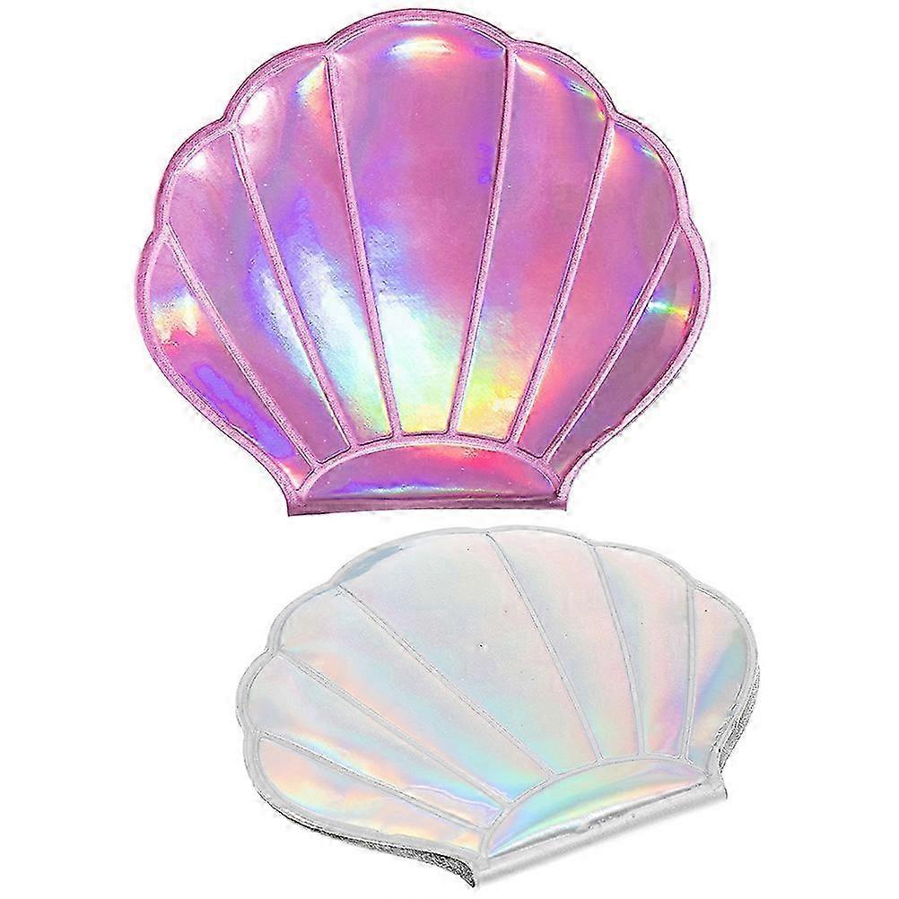 2pcs Creative Seashell Shape Makeup Mirror Outdoor Use Portable Pocket Mirror compatible with Making Up