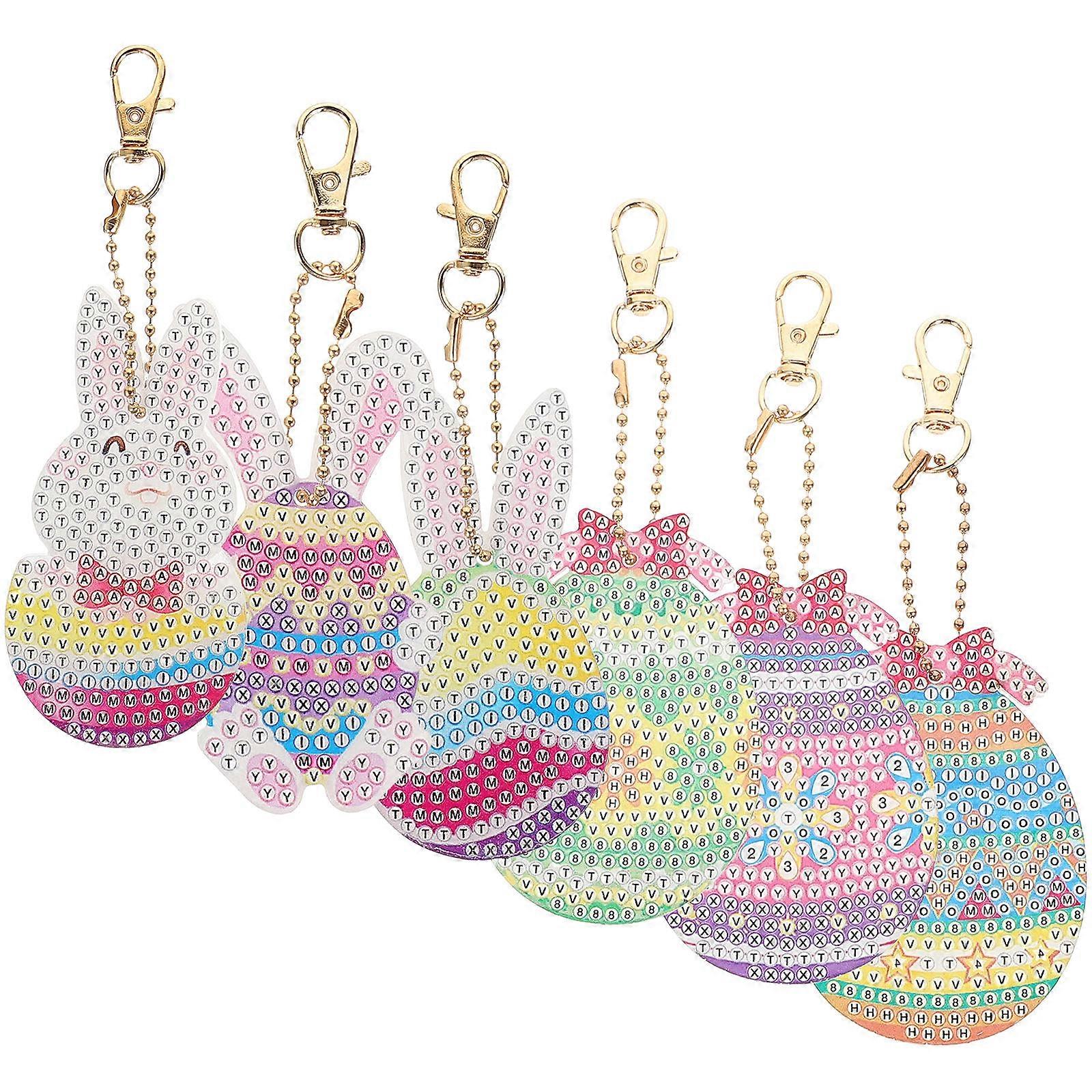DIY Keychain Kit Easter Diamond Drawing Set for Decor 5Sets Assorted Color