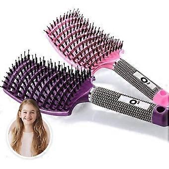 Boar Bristle Brush - 2 Boar Bristle Hair Brushes - 100% Natural Hair Detangler - Detangle without tearsSet