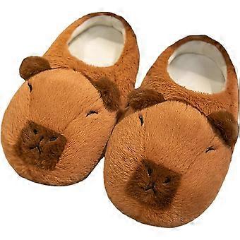 Søde Capybara hjemmesko Retro Soft Plys Letvægts Vandtæt Vinterhus Hjemmesko Termisk Imiteret pels hjemmesko Hjemmesko med hyggelig imiteret pels Vinteruld