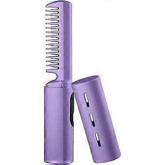kabelloser Haarglätter, heißer Kamm, drei Temperaturstufen, Haarstyling-Tools, Mini-Haarglätter, lila
