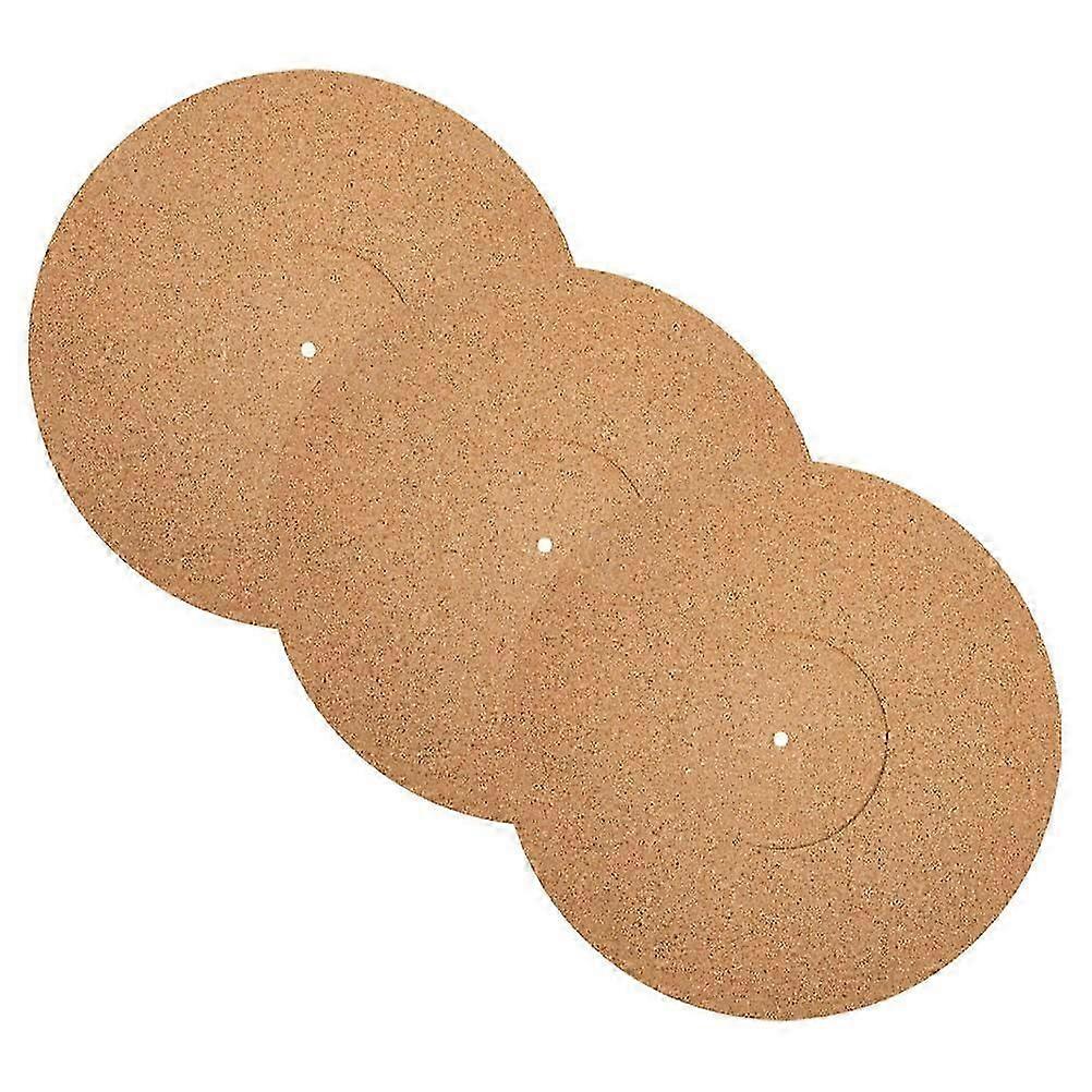 Cork Record Player Slipmat for Turntable with Anti-Static Function 3Pcs