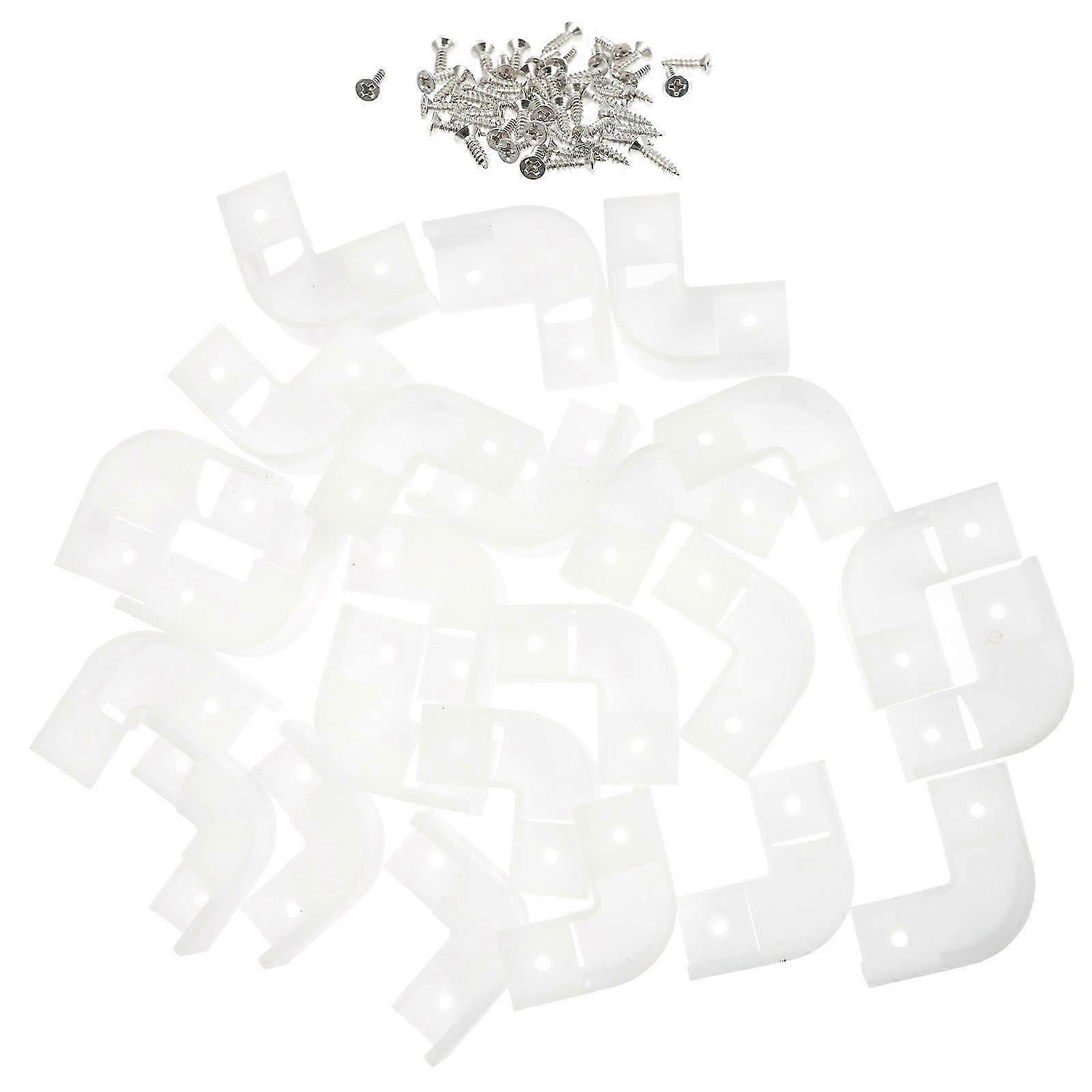 LED Light Strip L Shape Corner Connection for Light Strip 25Pcs White Plastic