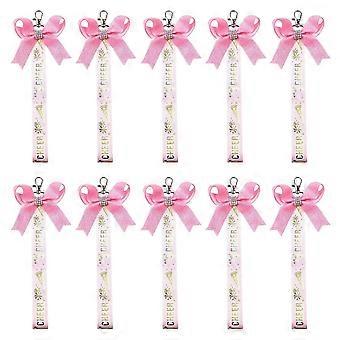 Pack of 10 Cheer Bows Keychains Bowknot Streamer Key Rings for Teen Girls Colorful Keychain Cheerleader Accessories 1