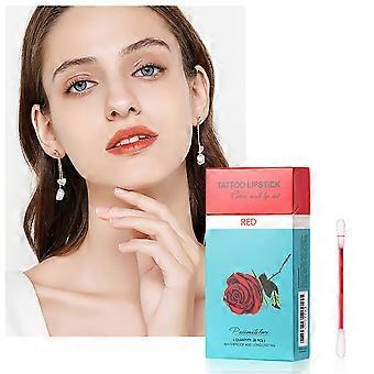 Red Matte Liquid Lipstick Waterproof Non-Transfer with Cotton Swab Applicator for Long-Lasting Wear