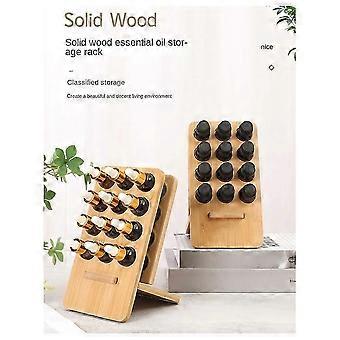 Présentoir en bois prodef à 12 trous pour flacons d'huiles essentielles de 15 ml, compatible avec les flacons de parfum d'aromathérapie DoTERRA. Organisateur de rangement.