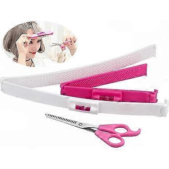 Hairdressing Barrette and Fringe Scissors Set, DIY Hair Leveling Clips for Trimming Bangs