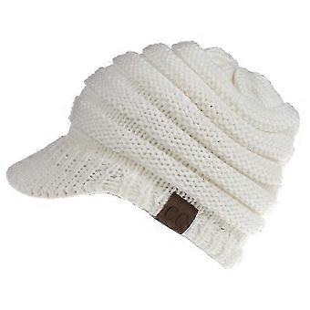 Beanie Tail Vinter Varm Stickad Messy High Bun Ponytail Hats Visir Beanie Cap