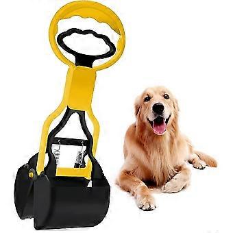 Pet Dog Pooper Scooper,1PC Non-Breakable Pooper Scooper, Large Pooper Scooper,Long Handle(Yellow)
