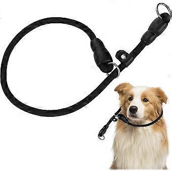Dog Training Collar, Nylon Rope Round Collar No Pull, Dog Leash, Leash for Little Ones (Black ) [XR]