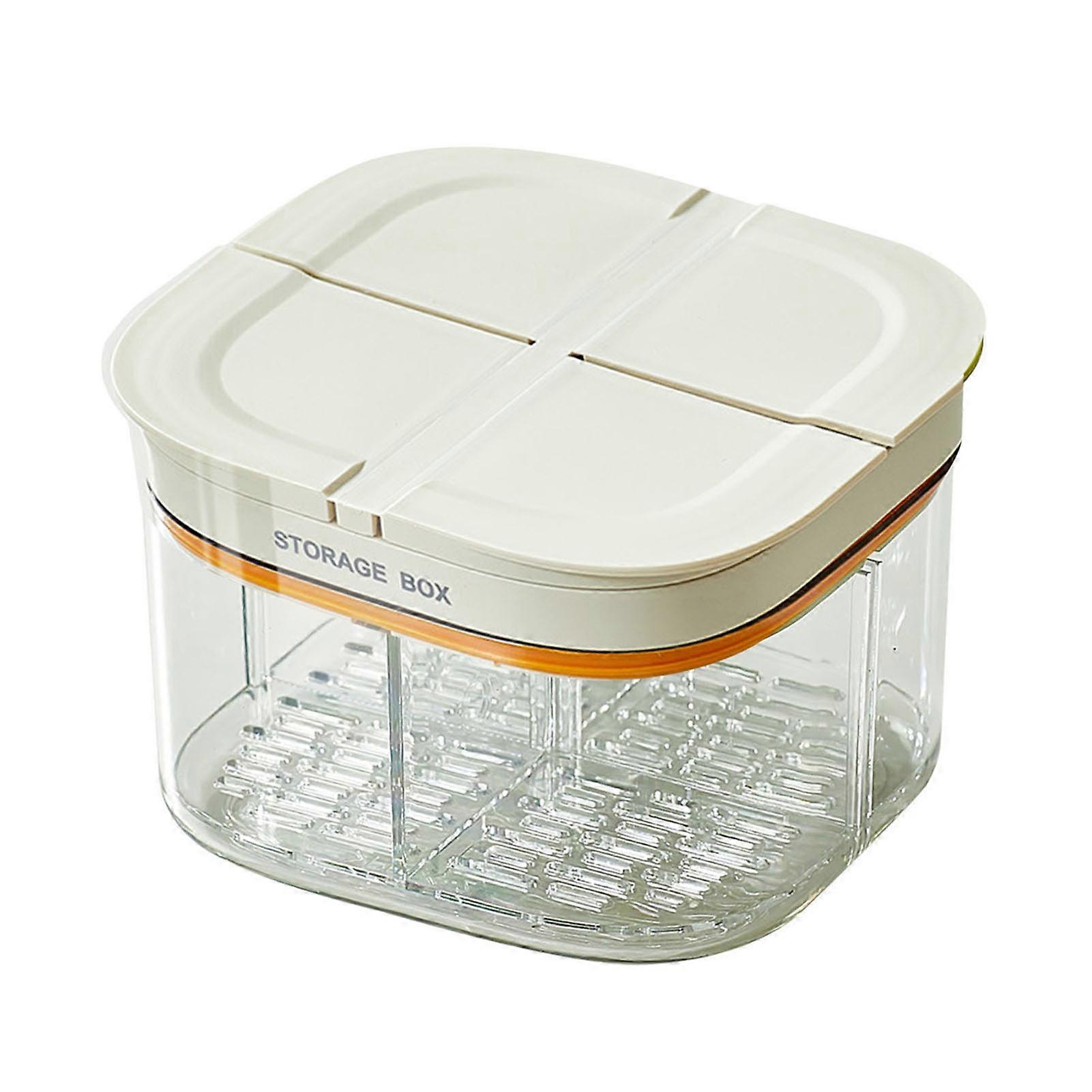 Kitchen Storage Box with Lid and Multiple Compartments for Fridge