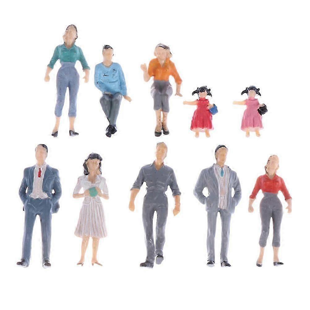 Train Layout Props 12pcs Painted People Figures, Durable ABS Material, Assorted Color