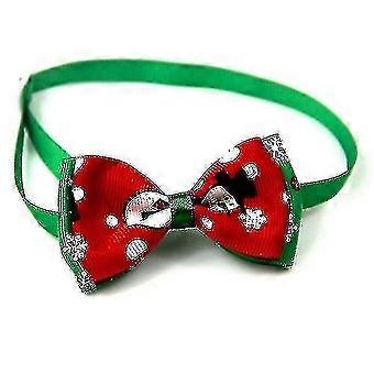 5 PCS Christmas Holiday Cat Dog Collar Bow Tie Adjustable Neck Strap Grooming