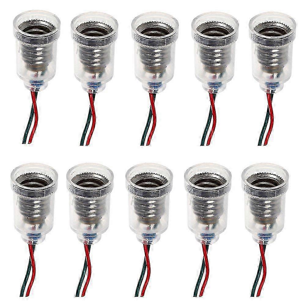 10pcs E10 Lamps Base Led Screw Mount Small Bulbs Holder Light Socket With Wire Socket compatible with Circuit Ex