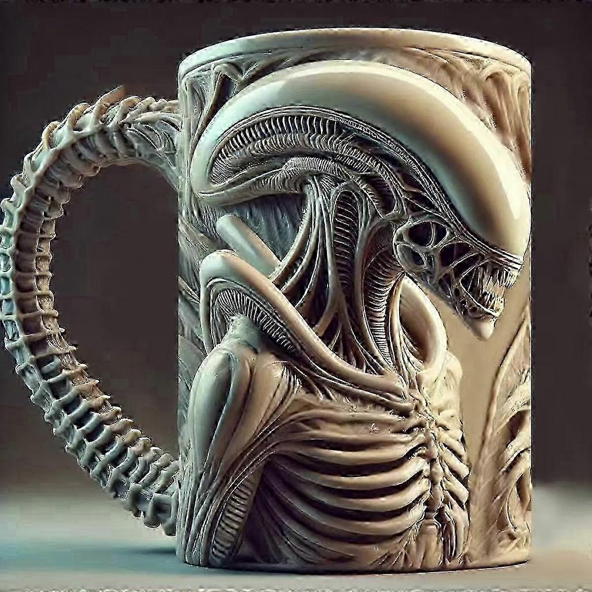 Thermal Transfer 3D Effect Ceramic Coffee Mug, Creative Shape, 500ml