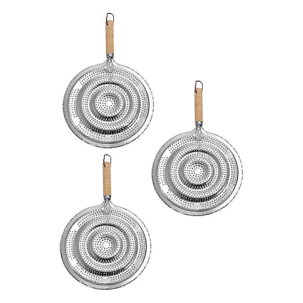 Kitchen Heat Diffusers Wooden Handle for Insulation Pads 3Pcs Pack