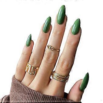 Medium Length False Nails Wearable False Nails Diy Solid Color Press On Nails