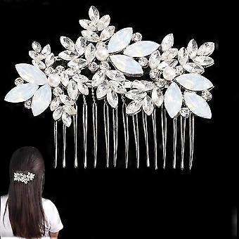 Crystal Rhinestone Bride Bridal Wedding Hair Comb Vintage Headpiece Wedding Hair Accessories Ornaments for Elegant Women Girls